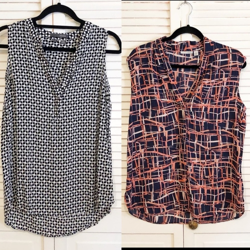 Workwear Sleeveless Button Down Blouse Bundle Medium